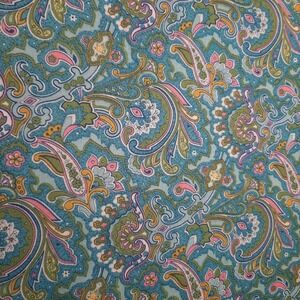 Pink and Turquoise Paisley Floral Cotton Fabric VIP Fabrics 2 1/4 Yards
